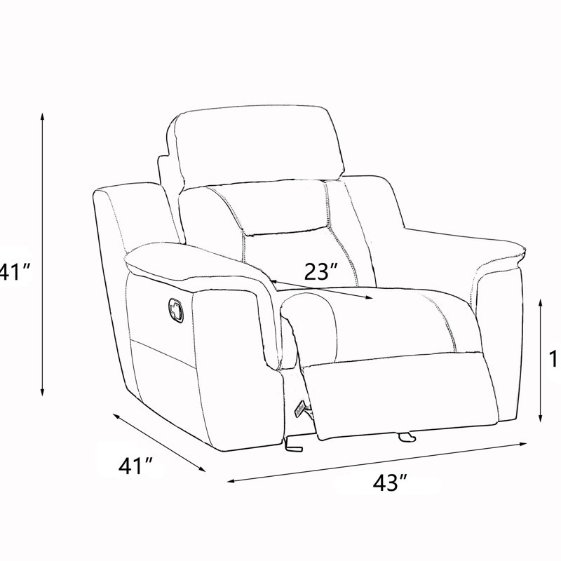 Fauteuil inclinable moderne en cuir avec soutien lombaire et base en acier inoxydable Global United, Brun