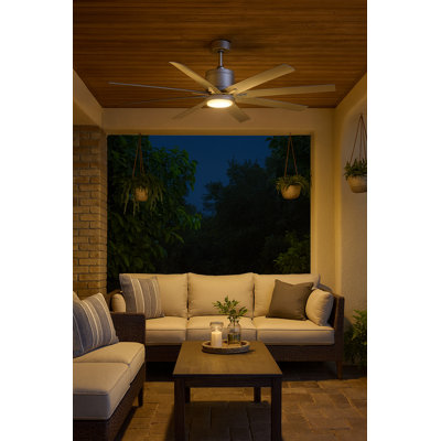 Ventilateur de plafond intelligent DEL 66 pouces Vantage avec contrôle Hiro
