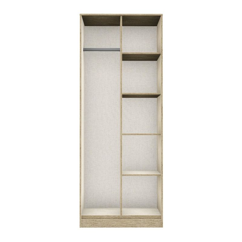Fully Assembled Diamond - Gold Hairpin (F) Open Shelf Unit, Bardolino Oak