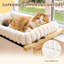 Perchoir surélevé pour chat avec coussin moelleux et structure en bois