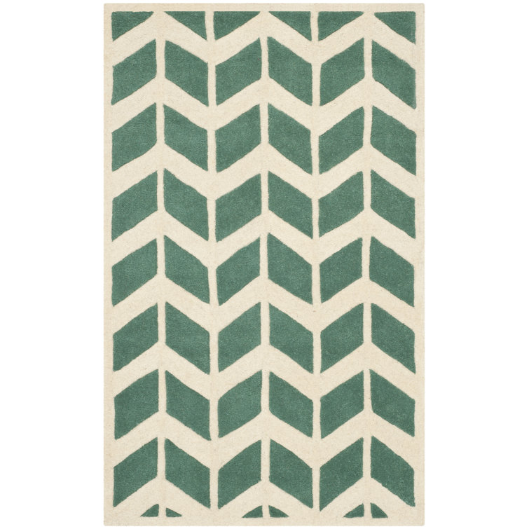 Deedie Hand Tufted Wool Chevron Rug
