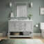 Meuble-lavabo simple 49 po avec plateau en marbre de Carrare Keisha-1845836363