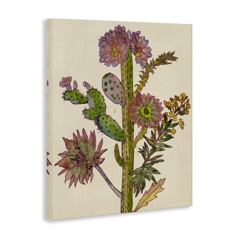 Art mural sur toile Neon Blooms Cactus, design par Melissa Wang, 40" H x 30" W