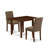 3 Piece Kitchen Table Set Contains a Rectangle Dining Room Table with Dropleaf and 2 Coffee Linen Fabric Parson Dining Chairs, Mahogany-77777881-78000790-78000789