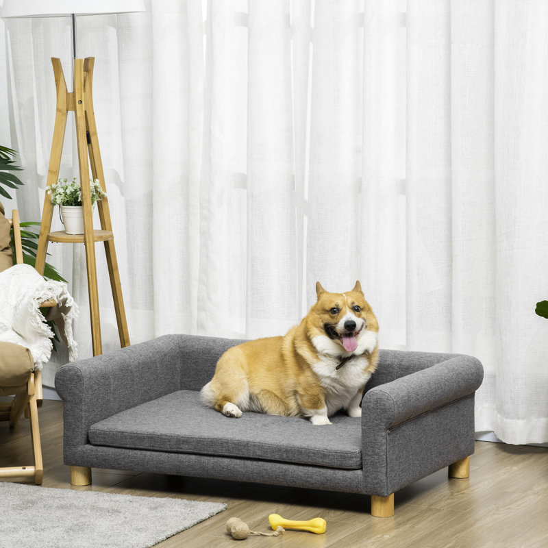 Elevated Pet , Dark Grey For Medium To Large Pets, Removable Cushion, Comfortable Seating Sleeping Bed, Grey, Soft & Relaxing Material