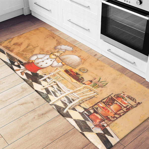 Sloppy Chef Printed Kitchen Rug, 18 x 30 in, Non-Skid Latex Backing, Design options