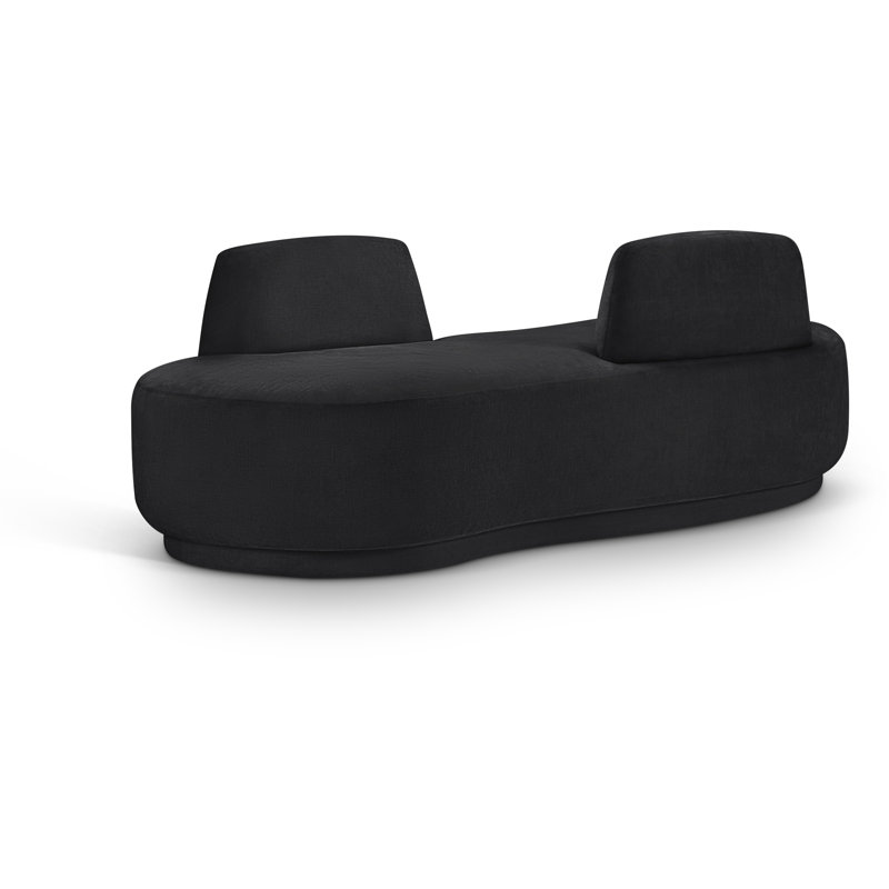Argyle Fabric Chaise/Loveseat, Black Chenille Fabric