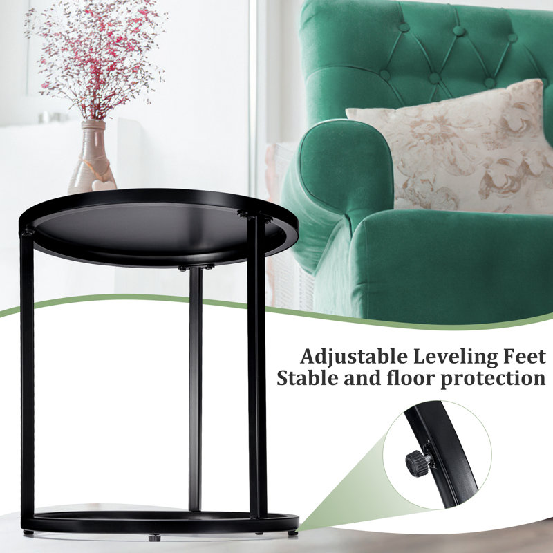 Table d'appoint en acier Lachezar, Noir