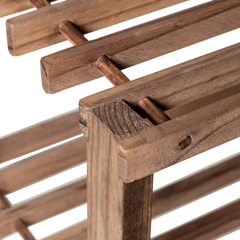 8 Pair Solid Wood Shoe Rack, Espresso