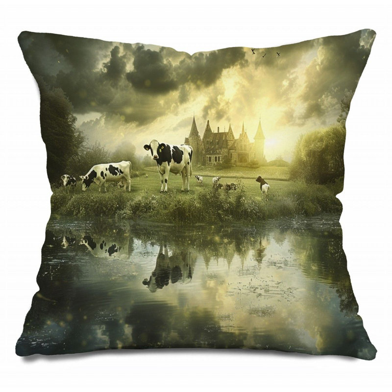 Coussin Cows, H 14 po x l 14 po