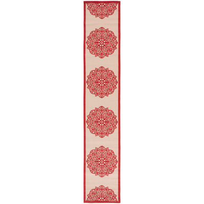 Arneshia Power Loom Beige/Red Indoor/Outdoor Area Rug