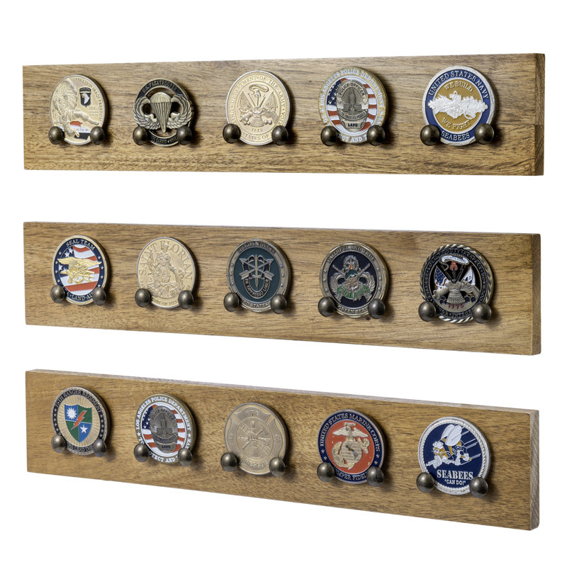 3-Piece Collectible Coin Display Case Shelves