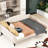 Beige Daybed With Wood Slats And Upholstery Full Size Upholstered In - Frame No Box Spring Versatile For Various Uses Adds Elegance To Room