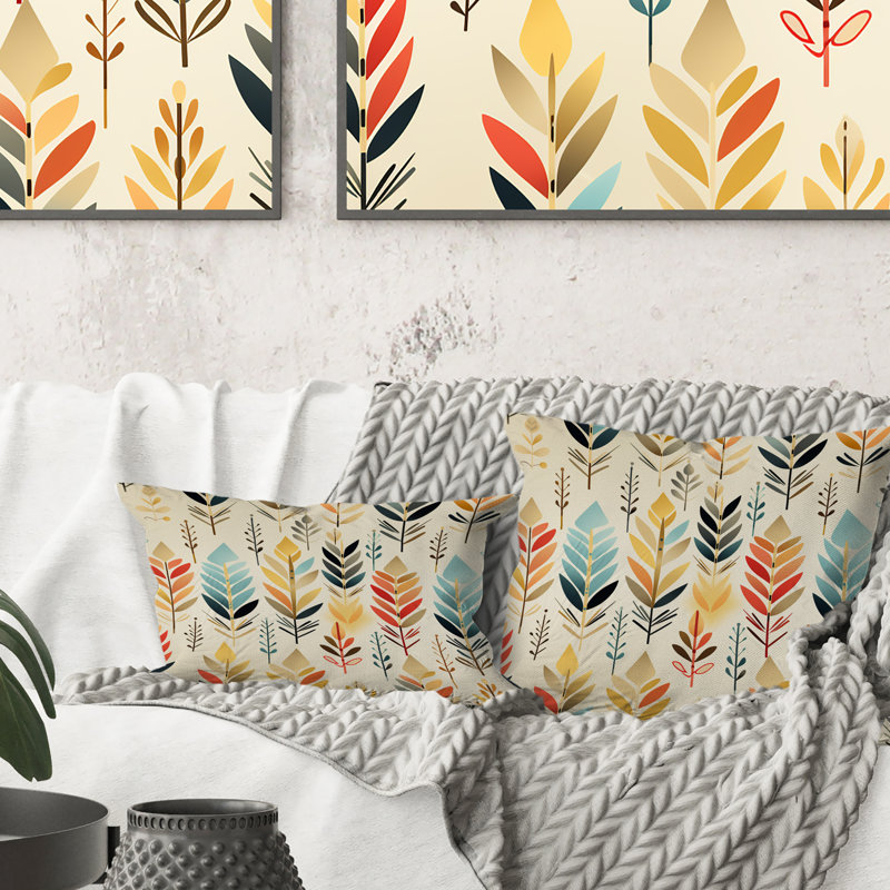 Ivoire Boho Accents - Coussin décoratif imprimé à chevrons, H 16 po x l 16 po