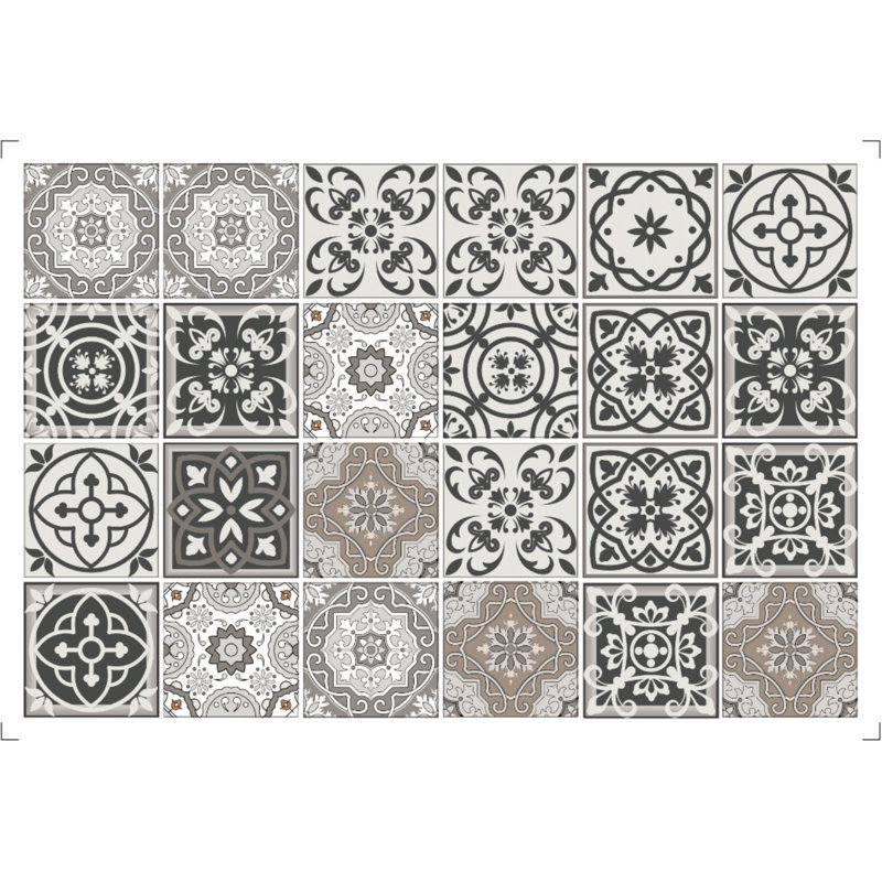 Snowflake Peel and Stick Removable Tiles, 4" x 4", Beige