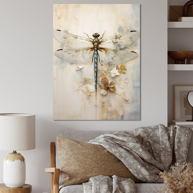 Libellule délice III - Libellule, art sur toile, H 44 po x l 34 po x P 1,5 po, Toile tendue