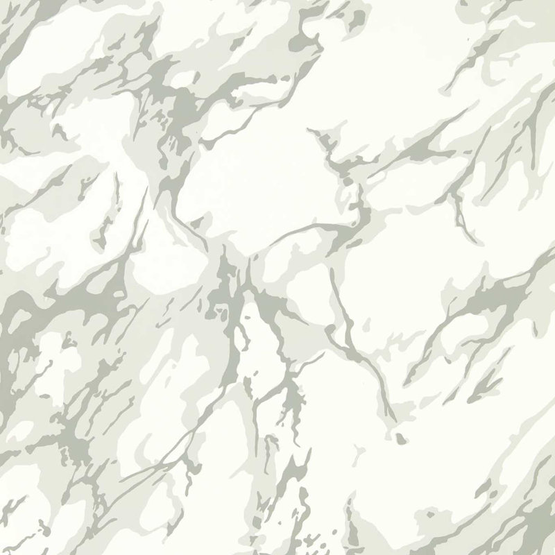French Marble Wallpaper, Empire Gray/Perfect White
