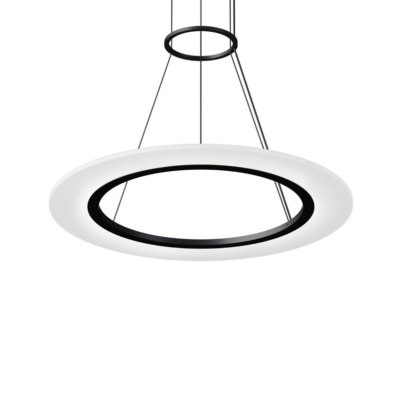 Arctic Rings 1 - Light LED Pendant, 0.5" H x 23.75" W x 23.75" D, Satin Black