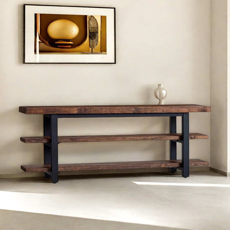 Retro Minimalist Console Table, 31.5" H x 86.61" W x 13.78" D