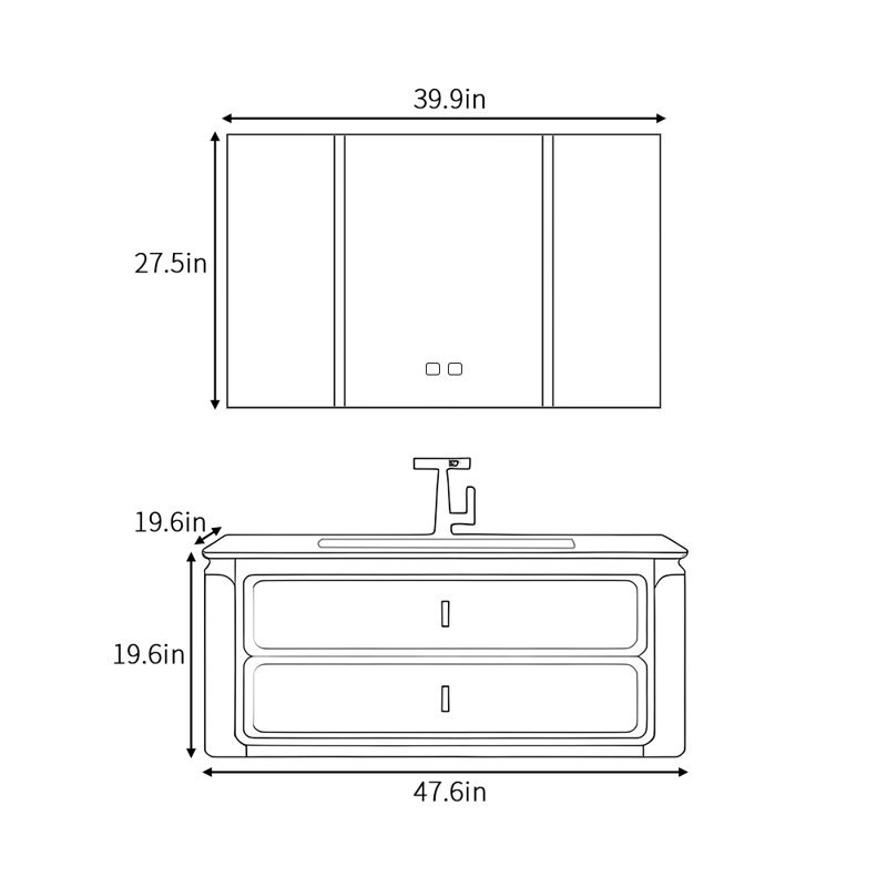 French modern light luxury bathroom cabinet