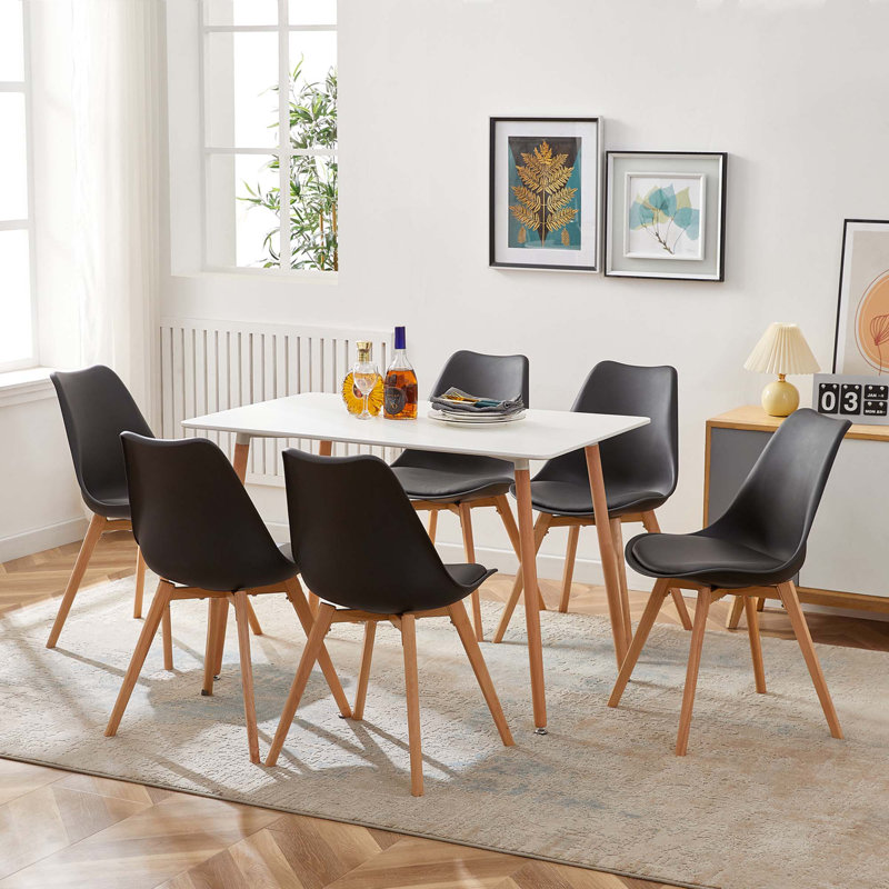 Eilish Upholstered Dining Chair, Black, 6