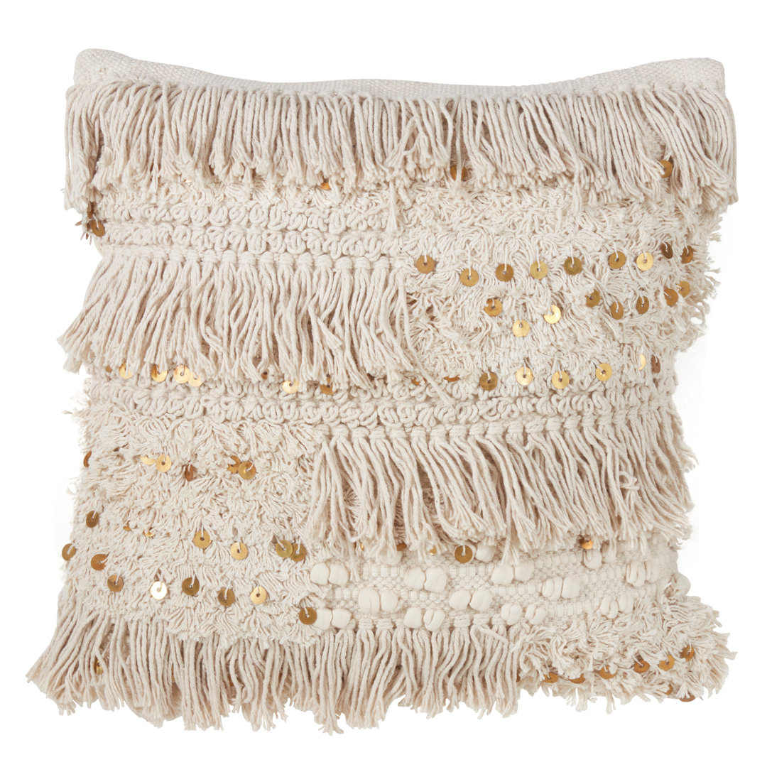  Sequin Moroccan Cotton Throw Pillow Saro 