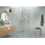 Cabine de douche à charnière en verre entièrement sans cadre à 90 degrés Halo 50 po x 36 po x 78 po