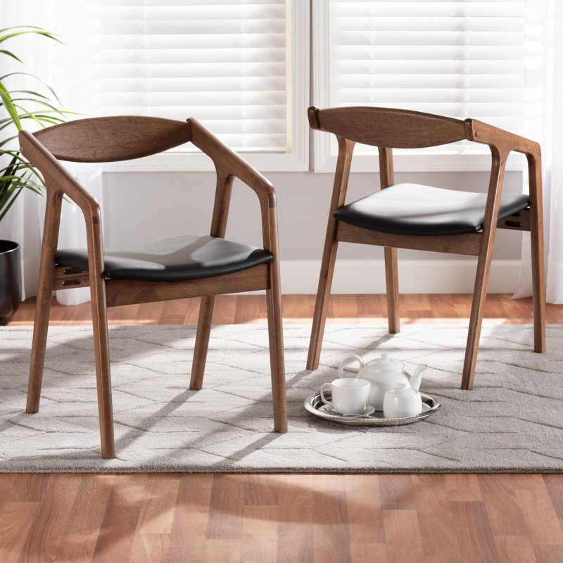 Chaise avec accoudoirs Hohl, Noir