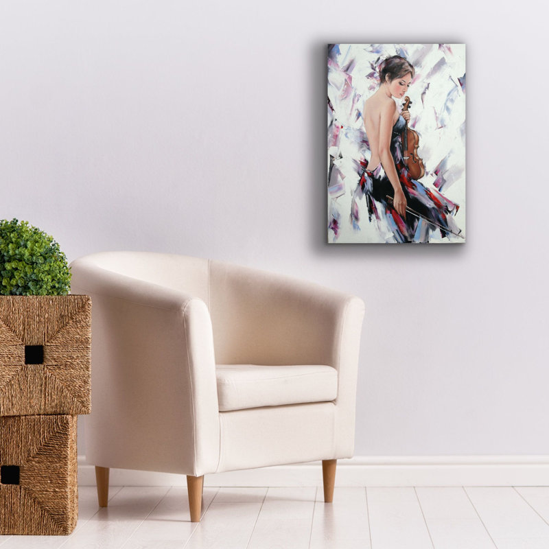 «Violinist» par Alexander Gunin, art mural sur toile, H 26 po x l 18 po x P 1,25 po