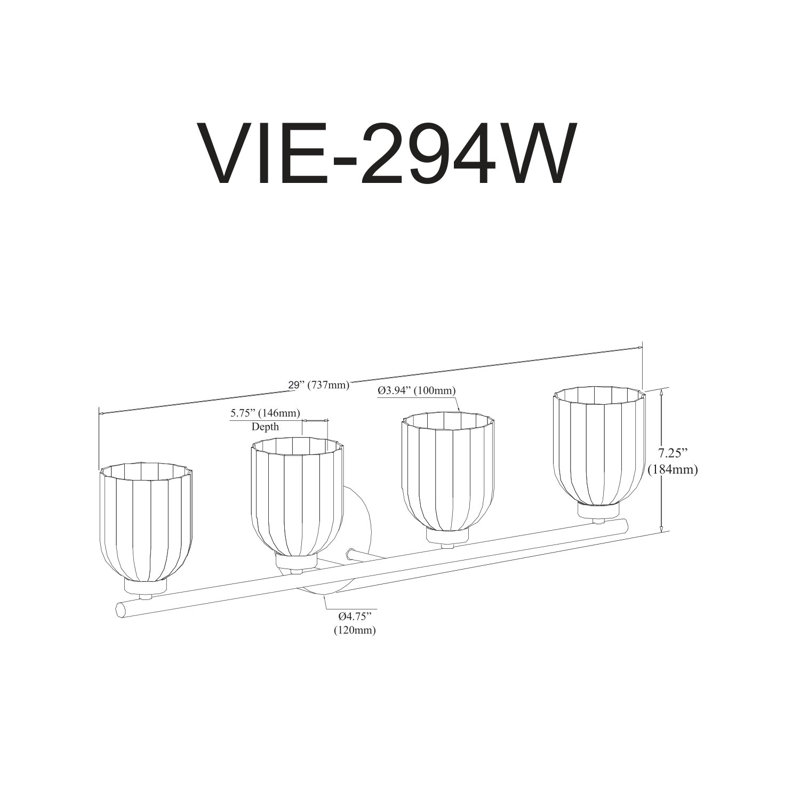 Éclairage pour meuble-lavabo à intensité variable Jescie, Noir mat, 4