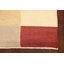 Tapis beige / rouge en laine noué à la main de conception unique 4 pi 4 po x 5 pi 9 po New Age