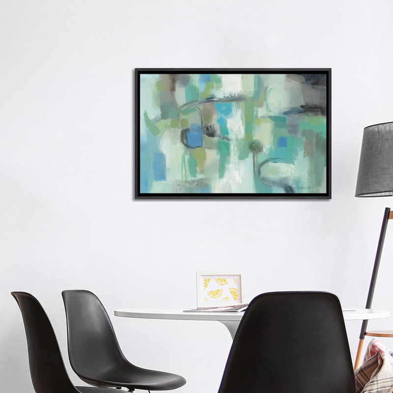 «Mountain Spring II» par Silvia Vassileva - reproduction d'art, H 26 po x l 40 po x 1,5 po, Toile avec cadre noir patiné