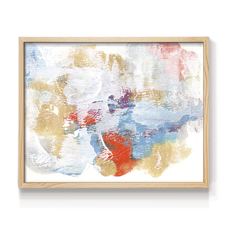 Coucher de soleil blanc délavé II - reproduction encadrée - réarmable, Naturel, H 11 po x l 14 po