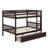 Full Over Full Rubber Wood Bunk Bed With 2 Drawers, Convertible Into 2 Beds-633706656