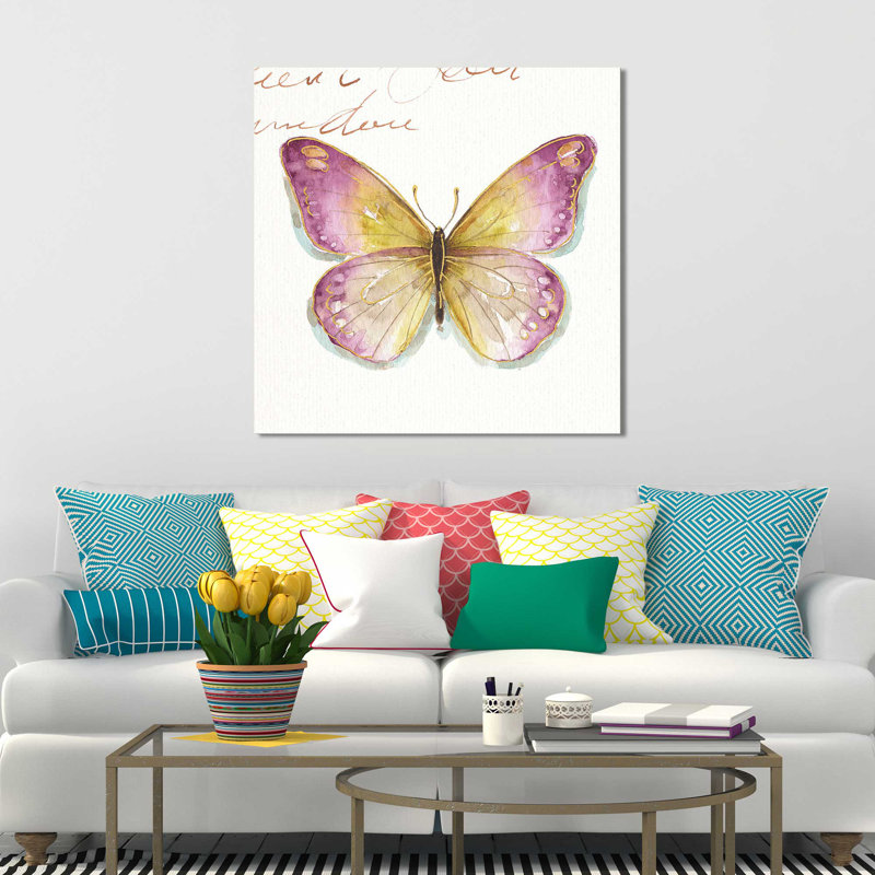 «Rainbow Seeds Butterflies IC» par Lisa Audit, reproduction sur toile, H 18 po x l 18 po x P 1 po, Toile tendue