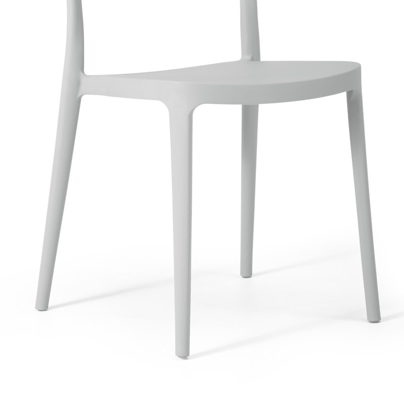 Chaise de salle à manger d'extérieur empilable (ensemble de 4), Gris