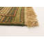 Tapis vert olive / beige en laine fait à la main