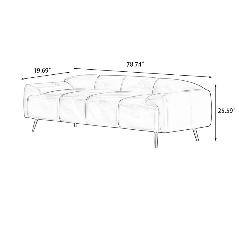 Banc avec revêtement, Brun, H 25,59 po x l 78,74 po x P 19,69 po