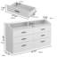 Commode 6 tiroirs avec prise de courant Vikky, commode avec éclairage DEL, organisateur de commode moderne-1100989755