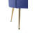 34"W Blue Velvet Scalloped Back Barrel Accent Chair With Metal Legs
