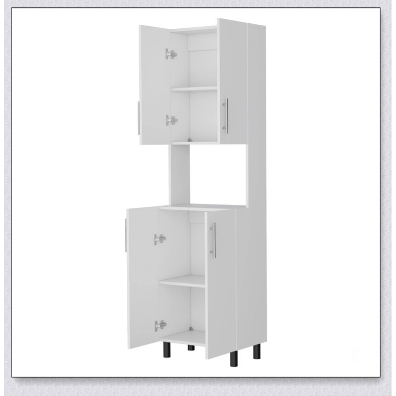 Double Cabinet Kitchen Pantry with Open and Concealed Storage, Perfect for Modern and Organized Kitchens