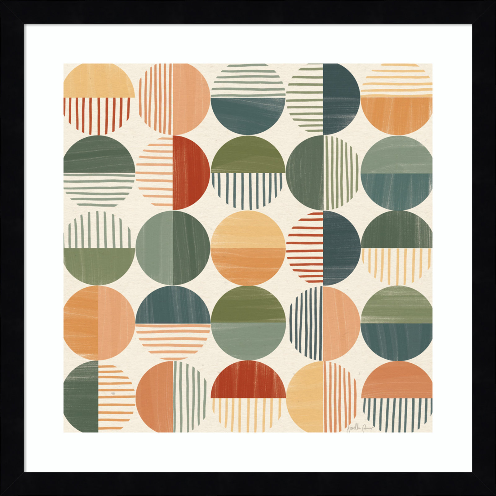 Born To Roam Pattern II, Black, 17" H x 17" W x 1" D