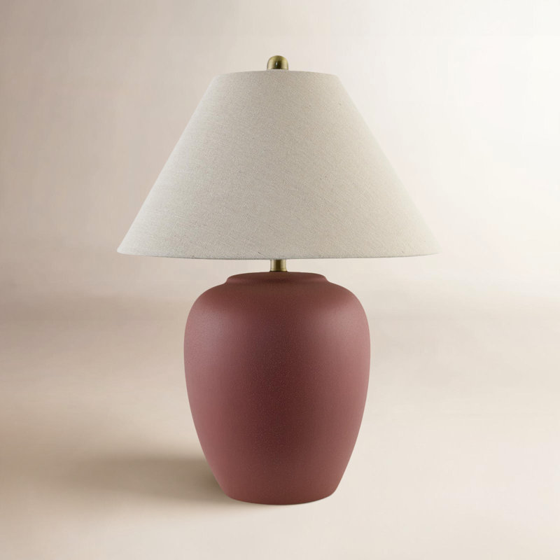 Lampe de table en céramique Eustacia, Rouge