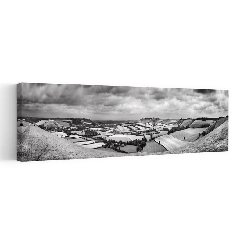 «Dramatic Rolling Hills Dramatic Peaceful Serene Landscape Nature», art mural, H 12 po x l 36 po