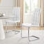 Edzard Double Pedestal High Gloss Dining Table Set with 4 Modern Faux Leather Dining Chairs-53115179