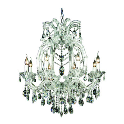 Transitional 8 Light Crystal Chandelier