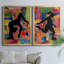 Patchwork Athlète I - ensemble de 2 reproductions d'art sur toile encadrées-1227559290-1227559300