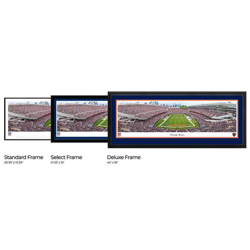 Chicago Bears, End Zone - Standard Frame, No Mat, Paper, 13.5" H x 40" W x 0.1" D