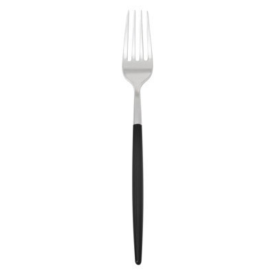 Restaurantware-Moderna 7.5 Inch Fancy Flatware, 500 Durable Plastic Flatware - With Black Handle For Grip, Heavy-duty, Silver Plastic Forks, Easily Disposable Or Restaurants