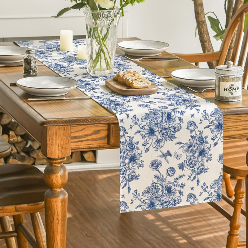 Chemin de table Floral Chinoiserie